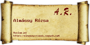 Almássy Rózsa névjegykártya