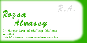 rozsa almassy business card